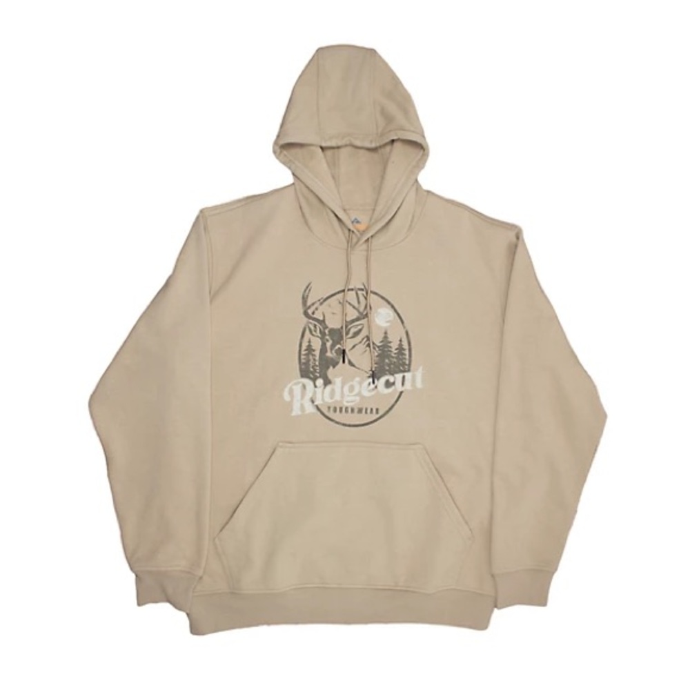 Ridgecut‎ Men's Buck Oval Long-Sleeve Fleece Hoodie Oatmeal NWT Size XL